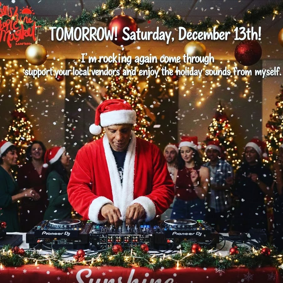 Sunshine People Market holiday DJ flyer