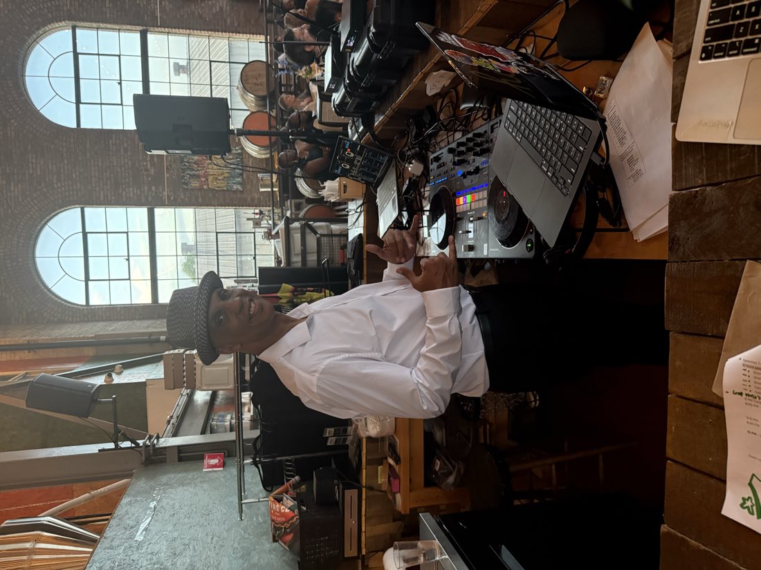 DJ Leanskee DJing at a brewery event